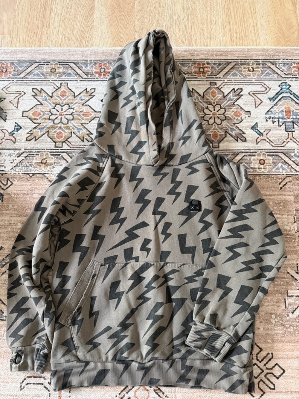 Neutral Olive Lightning Bolt Hoodie